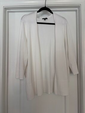 Lane Bryant White Open-Front Cardigan